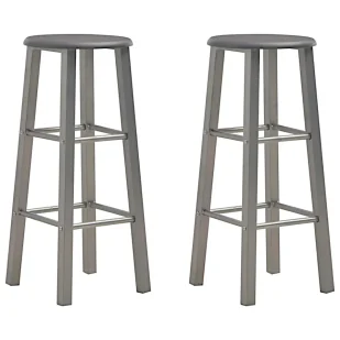 Antracytowy zestaw dwóch stołków barowych loft L8-W55 - Taborety i hokery - miniaturka - grafika 1