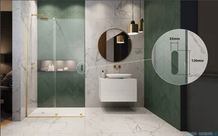 Radaway Furo Brushed Copper SL PND II parawan nawannowy 100cm lewy szczotkowana miedź 10309538-93-01L/10112494-01-01 - Akcesoria do armatury i ceramiki - miniaturka - grafika 10