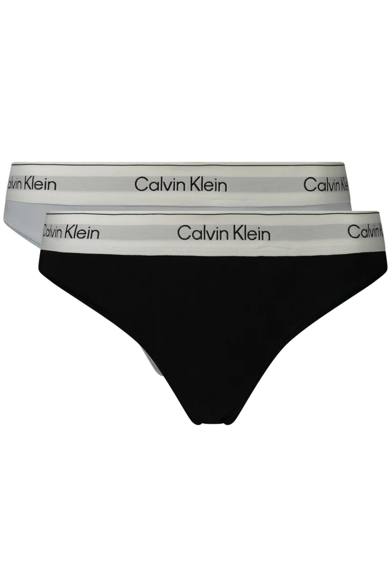 Stringi damskie Calvin Klein LV00QF8834 – 2-pak, czarne i błękitne XS EU