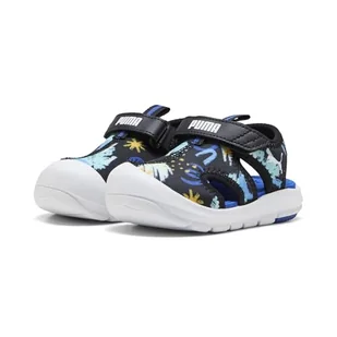 PUMA Unisex Baby Fun Racer Sandał AOP V INF Slide czarno-żywy niebieski, 3 UK dziecko, Puma Czarny żywy niebieski, 19 EU - Buty dla chłopców - miniaturka - grafika 1