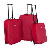 Walizki - Lekkie walizki podróżne do samolotu na kółkach z rączką PVC-02 komplet 19/23/27 - czerwone WK02R - miniaturka - grafika 1