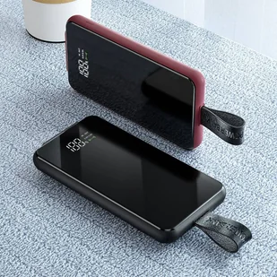 Remax power bank 10000mAh 18W bezprzewodowa ładowarka Qi z przyssawką 10W USB / USB Typ C PowerDelivery czerwony (RPP-105 red) - Ładowarki do telefonów - miniaturka - grafika 3