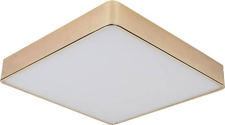 Lampa sufitowa Candellux Quattro lampa sufitowa plafon kwadrat mosiądz 35x35 18W LED 4000K klosz biały 10-81940