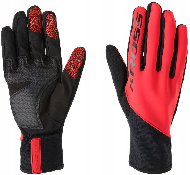 Rękawiczki rowerowe PRZECIWIETRZNE KROSS CONTROVENTO 2.0 XXL CZERWONE