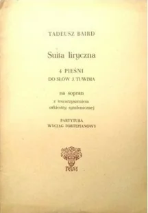 Suita liryczna 4 pieśni do słów Juliana Tuwima na sopran - Książki o kulturze i sztuce - miniaturka - grafika 1