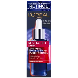 L'Oréal Paris L'Oréal Paris Serum z retinolem, przeciwzmarszczkowe serum na noc, z witaminą A, pielęgnującym olejem i kwasem hialuronowym, laser Revitalift, 30 ml AA269200 - Kosmetyki pod oczy - miniaturka - grafika 1