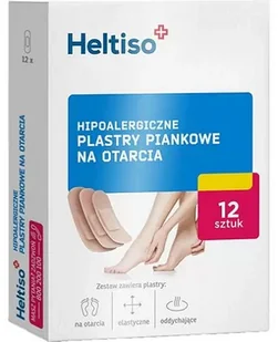 Heltiso, hipoalergiczne plastry piankowe na otarcia, rozmiar 19mm x 72mm, 12 sztuk - Apteczki i materiały opatrunkowe - miniaturka - grafika 1