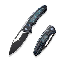 Noże - Nóż składany WE Knife Hyperactive Black Titanium/Arctic Storm Fat Carbon, Black Stonewashed/Satin Vanax (WE23030-3) - miniaturka - grafika 1