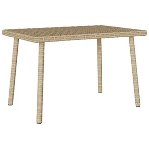 vidaXL Stolik kawowy ogrodowy prostokątny beżowy 60x40x37cm polirattan - Stoły ogrodowe - miniaturka - grafika 1