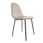 Krzesła - Krzesło tapicerowane, czarne nóżki, 43x52x89 cm, szary - miniaturka - grafika 1