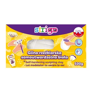 Glina rzeźbiarska biała 500g STRIGO - Masy plastyczne - miniaturka - grafika 1