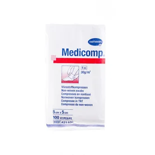 Hartmann Kompresy niejałowe medicomp 5cm x 5cm x 100szt - Apteczki i materiały opatrunkowe - miniaturka - grafika 1