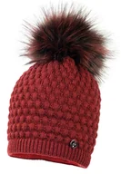 Czapki dla dzieci - Czapka dla dziewczynki na zimę KADLIN z pomponem wiśnia - miniaturka - grafika 1