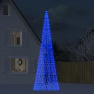 Oświetlenie świąteczne - vidaXL Choinka z lampek, na maszt, 1534 niebieskie LED, 500 cm - miniaturka - grafika 1
