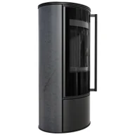 Piece wolnostojące - Piec stalowy ERIK fi 150 5,5 kW ceramika GRAFITE SATIN czarny domykanie - miniaturka - grafika 1