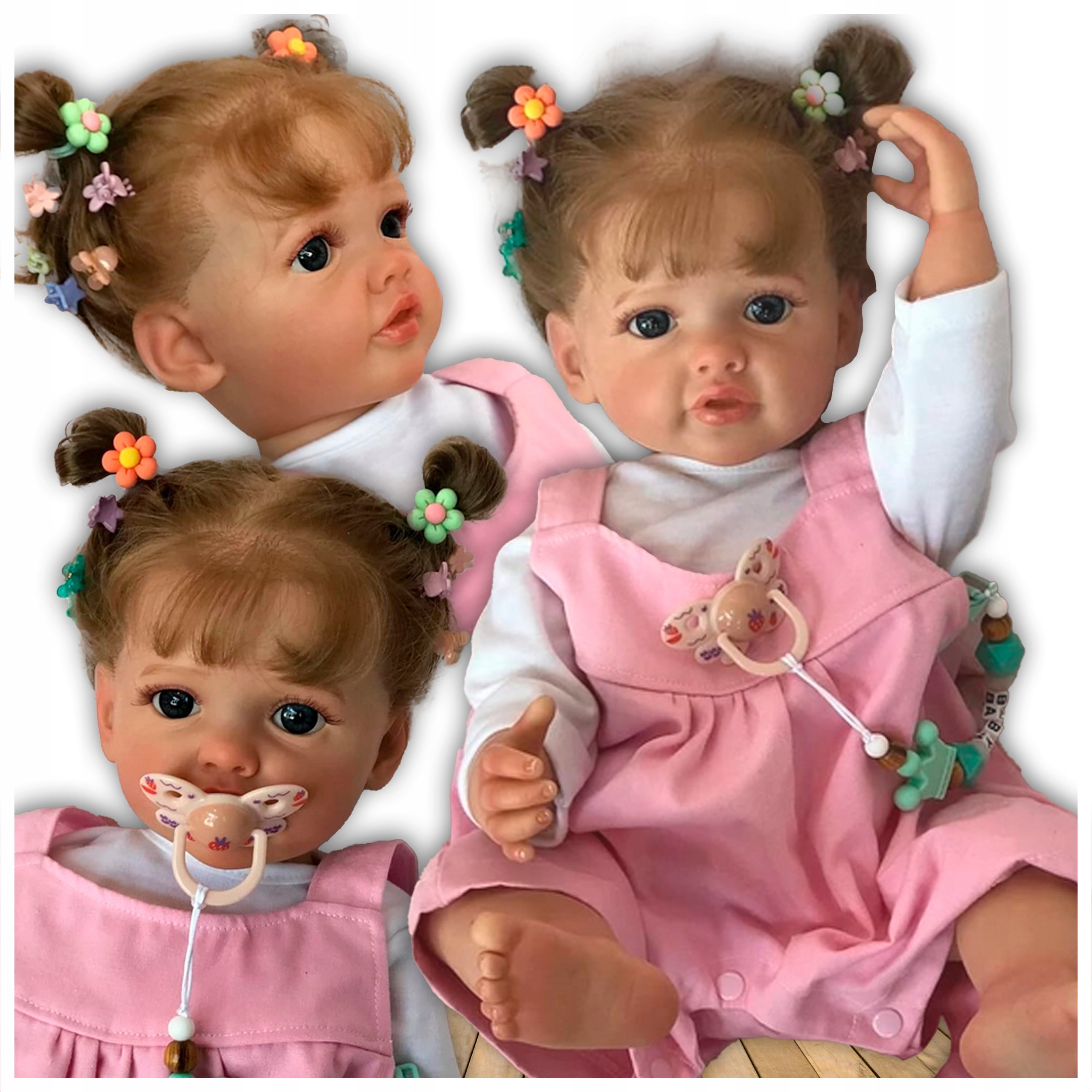 Lalka Reborn Jak Żywa Bobas Dziecko Dziewczynka Duża 55 cm jak prawdziwa