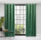 Zasłony - Eurofirany Zasłona Marsala ciemnozielona 140 x 250 cm na przelotkach - miniaturka - grafika 1