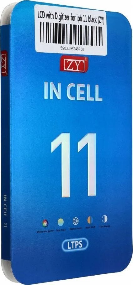 Partner Tele.com Wyświetlacz do iPhone 11 z ekranem dotykowym czarnym ZY-LTPS IC Transferable