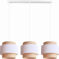 Lampy sufitowe - Lampa wisząca Solar Lampa wisząca sufitowa żyrandol BOHO len i biel 3 żarówki - miniaturka - grafika 1