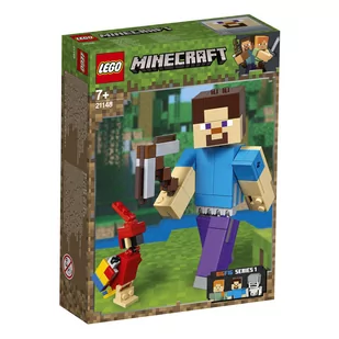 LEGO Minecraft BigFig Steve z papugą 21148 - Klocki - miniaturka - grafika 1