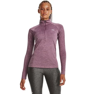 Damska bluza treningowa nierozpinana bez kaptura Under Armour Tech 1/2 Zip - Twist - fioletowa - UNDER ARMOUR - Bluzy sportowe damskie - miniaturka - grafika 1