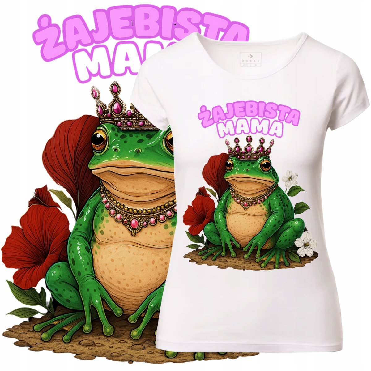 T-SHIRT DAMSKI KOSZULKA NADRUK ŻAJEBISTA MAMA DZIEŃ MATKI PREZENT M