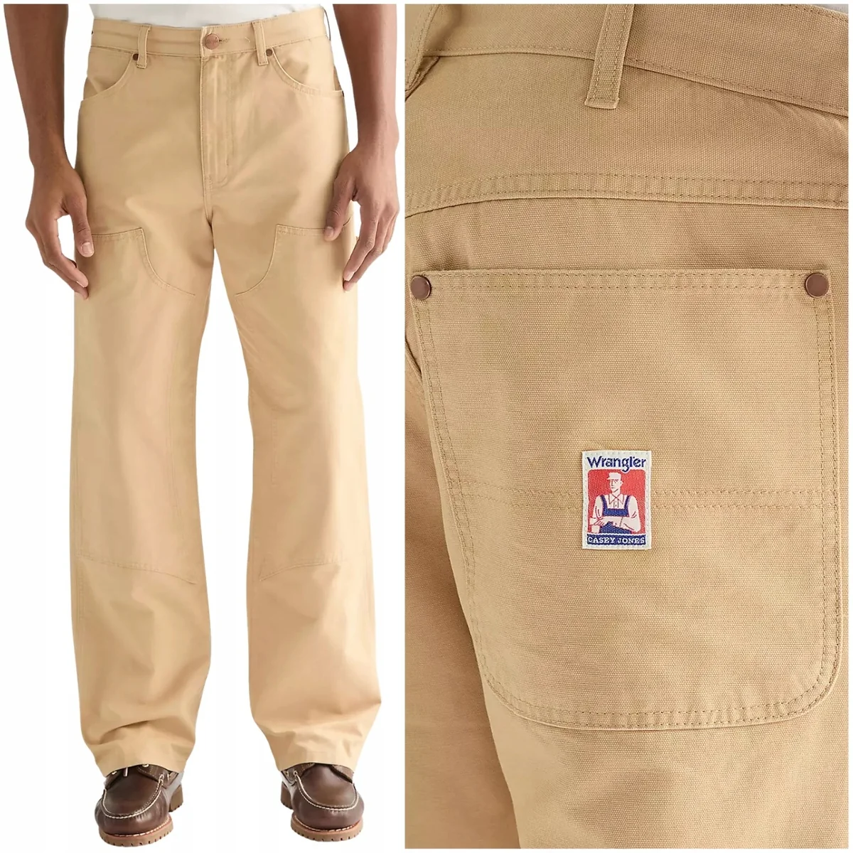 Wrangler CaseyJones Double Knee Carpenter luźne spodnie materiałowe W28 L32