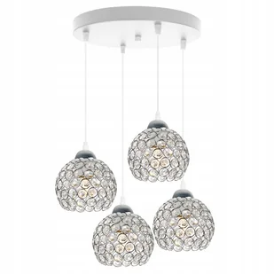 Lampa sufitowa wisząca Crystal loft 4xE27 abażur kule srebrne Light Home LH - Lampy sufitowe Lampa sufitowa wisząca Crystal loft 4xE27 abażur kule srebrne Light Home LH - Lampy sufitowe - miniaturka - grafika 1