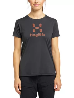Koszulki sportowe damskie - Haglöfs Koszulka funkcyjna "Glee" w kolorze antracytowym - grafika 1