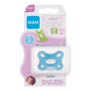 MAM Comfort 1 Silicone Pacifier 0-2m Blue smoczek 1 szt dla dzieci - Smoczki uspokajające - miniaturka - grafika 1