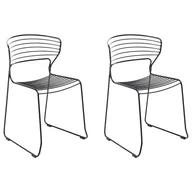 Fotele i krzesła ogrodowe - BELIANI Zestaw 2 krzeseł ogrodowych PISTOIA Metal Czarny - miniaturka - grafika 1