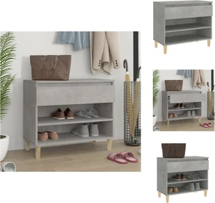 vidaXL Stojak na buty betonowy szary 70x36x60 cm materiał drewnopochodny - Stojaki i szafki na buty - Szafki na buty - miniaturka - grafika 1