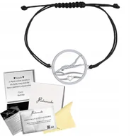 Bransoletki - Bransoletka Srebrna z Pływakiem Pływak Sznurek Prezent GRAWER GRATIS - miniaturka - grafika 1