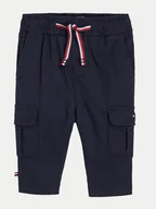 Spodenki damskie - Tommy Hilfiger Szorty materiałowe KN0KN01840 Granatowy Regular Fit - miniaturka - grafika 1