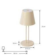 Lampy stojące - Akumulatorowa lampa stołowa LED Janea TWIN, beżowy, metal, Lindby - miniaturka - grafika 1