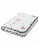 Koce i narzuty dla dzieci - Bonjour Cherie Kocyk średni 75/100 Animals Minky Glacier gray - miniaturka - grafika 1