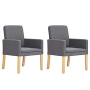 Fotele - vidaXL Fotele, 2 szt., jasnoszare, materiałowe - miniaturka - grafika 1