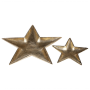 Tace i patery - Zestaw 2 pater dekoracyjnych gwiazda złoty BANTEN - miniaturka - grafika 1