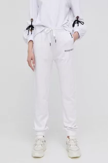 Spodnie damskie - Silvian Heach spodnie bawełniane damskie kolor biały gładkie - grafika 1