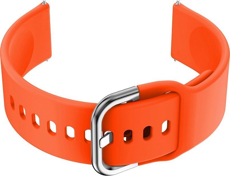 Pasek gumowy do smartwatch 20mm - pomarańczowy/srebrny