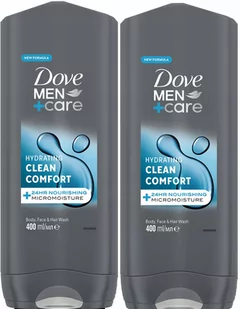 Dove Clean Comfort, Żel pod prysznic, 2 x 250 ml - Żele pod prysznic dla mężczyzn - miniaturka - grafika 1