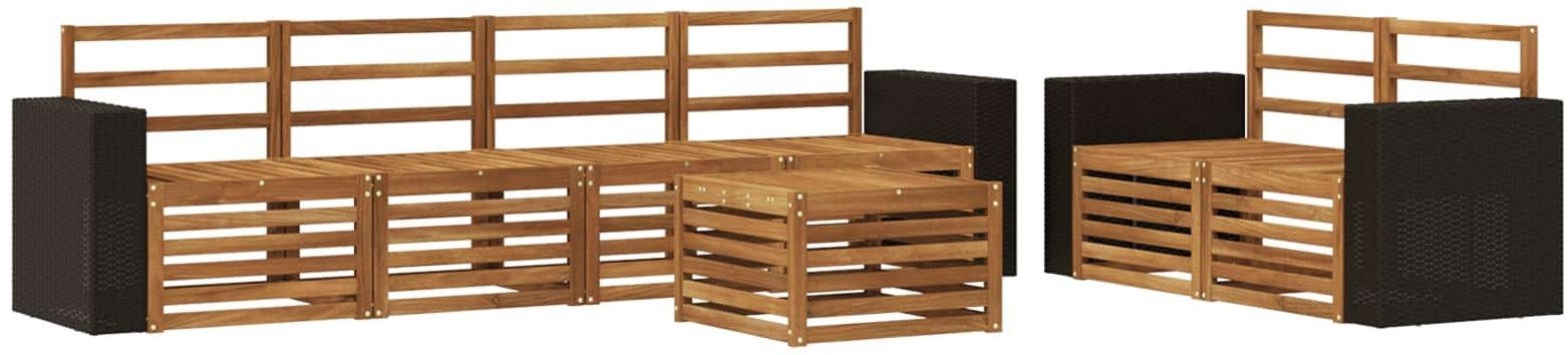 vidaXL Zestaw sof na zewnątrz 7 pcs naturalny Lite Drewno Akacji