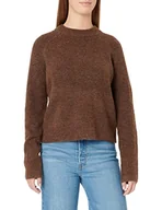 Swetry damskie - PIECES Damski sweter z długim rękawem z okrągłym dekoltem NOOS BC Pulower, Chicory Coffee, L - miniaturka - grafika 1