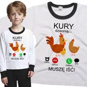 Piżamy dla dziewczynek - Piżama dziecięca Muszę Iść Kury Kurki Dzwonią 110/116 - VoloDonum - miniaturka - grafika 1