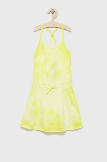 Sukienki i spódniczki dla dziewczynek - Benetton United Colors of United Colors of sukienka bawełniana dziecięca kolor żółty midi prosta - grafika 1