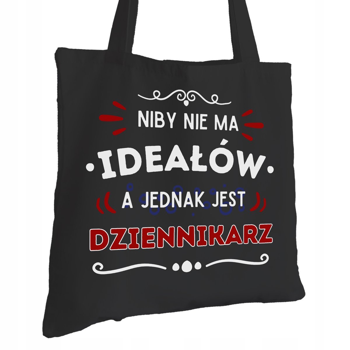 Torba Bawełniana dla Dziennikarza Czarna Prezent ekologiczna Trwały Nadruk