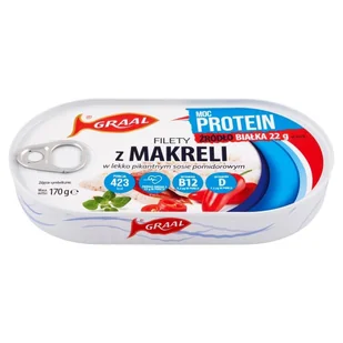Graal Filety z makreli w lekko pikantnym sosie pomidorowym 170 g - Konserwy i dania rybne - miniaturka - grafika 1