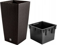 Donice - Prosperplast Doniczka RATO wysoka DRTS170 z wkładem Umbra - miniaturka - grafika 1