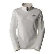 Bluzy sportowe damskie - Bluza The North Face 100 Glacier 1/4 Zip Fleece 0A855M4HP1 - biała - miniaturka - grafika 1