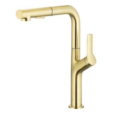 KFA Bateria Kuchenna Stojąca Duero Design z Wyciąganą obrotową wylewką Złoty szczotkowany PVD 6623-220-39